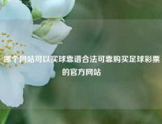 哪个网站可以买球靠谱合法可靠购买足球彩票的官方网站