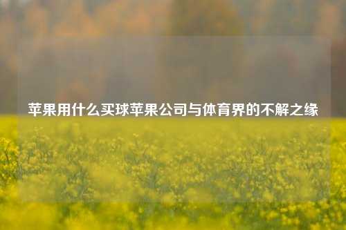 苹果用什么买球苹果公司与体育界的不解之缘