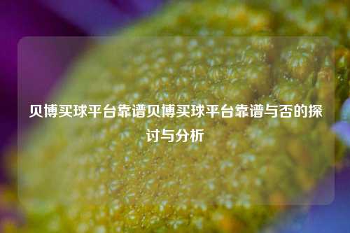贝博买球平台靠谱贝博买球平台靠谱与否的探讨与分析