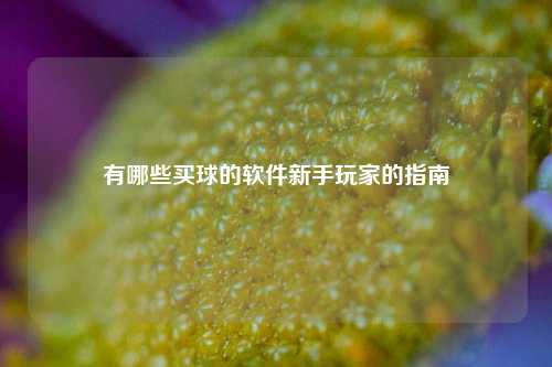 有哪些买球的软件新手玩家的指南