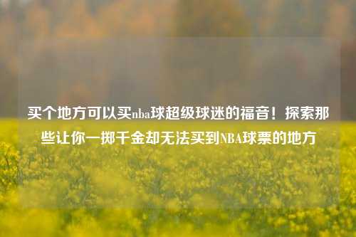 买个地方可以买nba球超级球迷的福音！探索那些让你一掷千金却无法买到NBA球票的地方