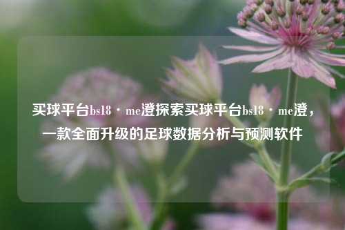 买球平台bs18·me澄探索买球平台bs18·me澄，一款全面升级的足球数据分析与预测软件