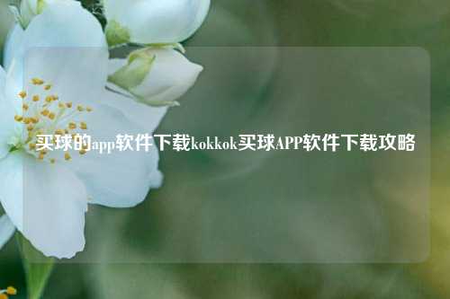 买球的app软件下载kokkok买球APP软件下载攻略